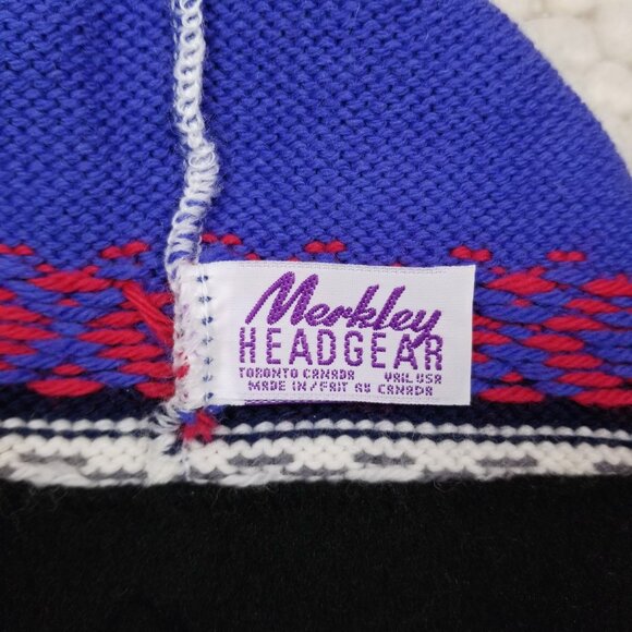 Merkley 100% Wool Patterned Beanie Beaded Pom Pom Tassel - Picture 8 of 9